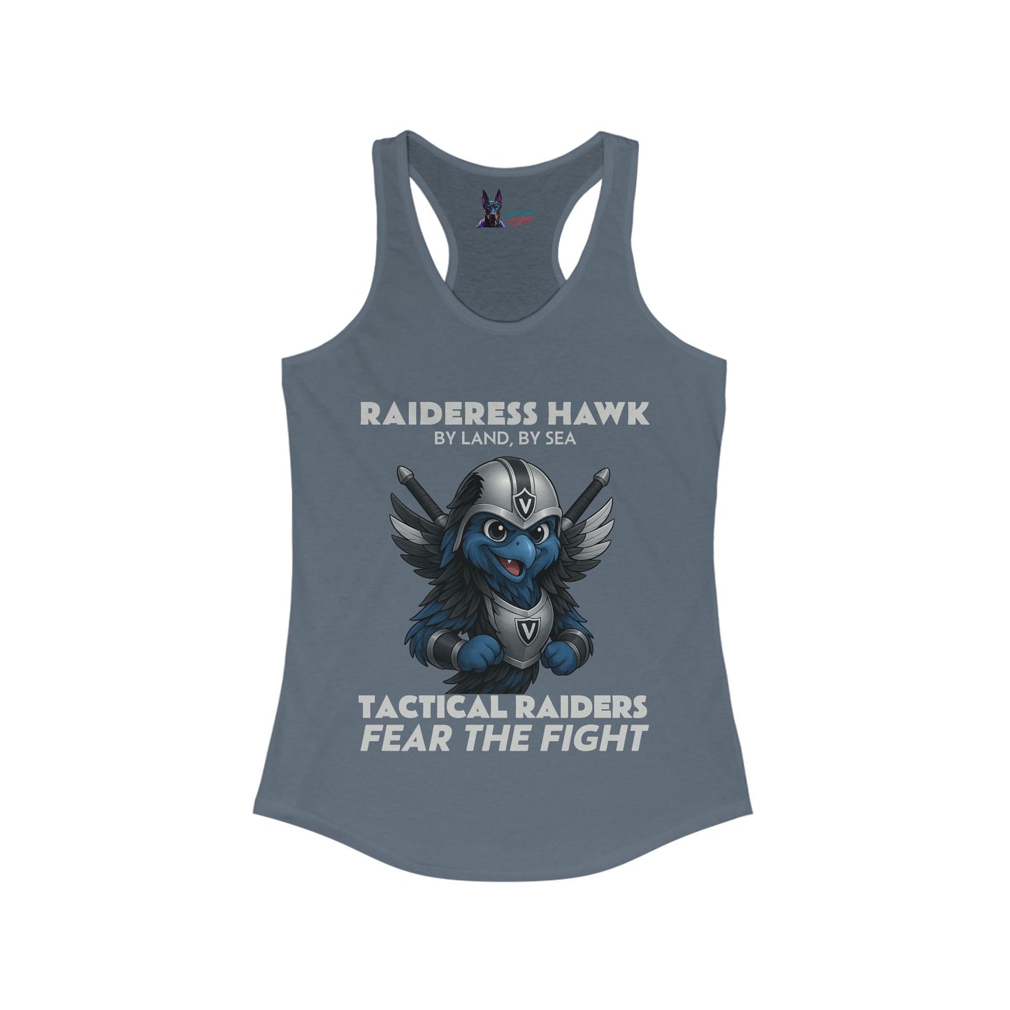 Wylieville After Dark: Raideress Hawk Fear the Fight (GRY), Women's Racerback Tank