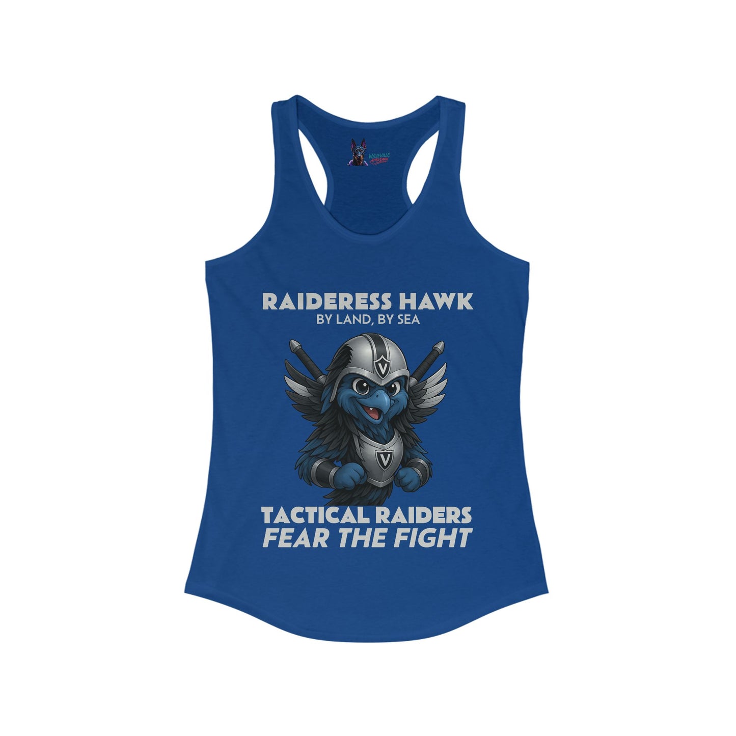 Wylieville After Dark: Raideress Hawk Fear the Fight (GRY), Women's Racerback Tank