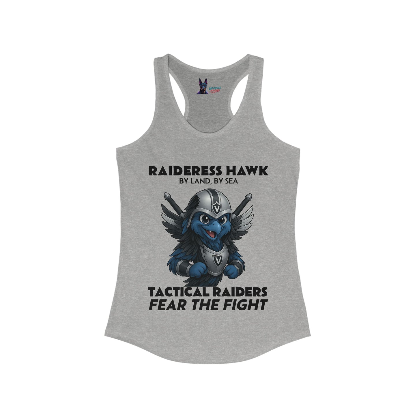 Wylieville After Dark: Raideress Hawk Fear the Fight (BLK), Women's Racerback Tank