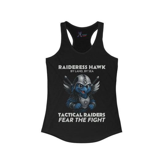 Wylieville After Dark: Raideress Hawk Fear the Fight (GRY), Women's Racerback Tank
