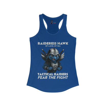 Wylieville After Dark: Raideress Hawk Fear the Fight (GRY), Women's Racerback Tank