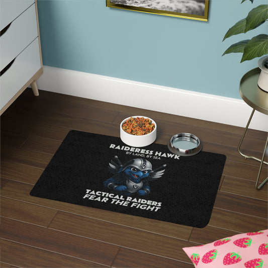 Wylieville: Raideress Hawk Fear the Fight, Pet Food Mat 12x18