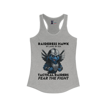 Wylieville After Dark: Raideress Hawk Fear the Fight (BLK), Women's Racerback Tank