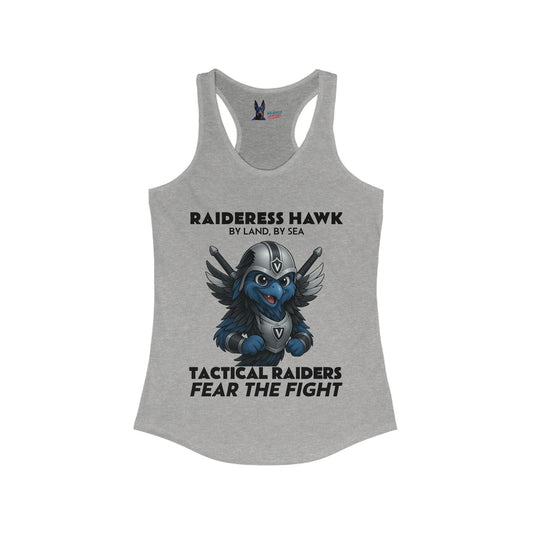 Wylieville After Dark: Raideress Hawk Fear the Fight (BLK), Women's Racerback Tank