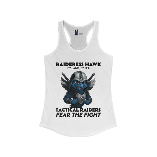Wylieville After Dark: Raideress Hawk Fear the Fight (BLK), Women's Racerback Tank